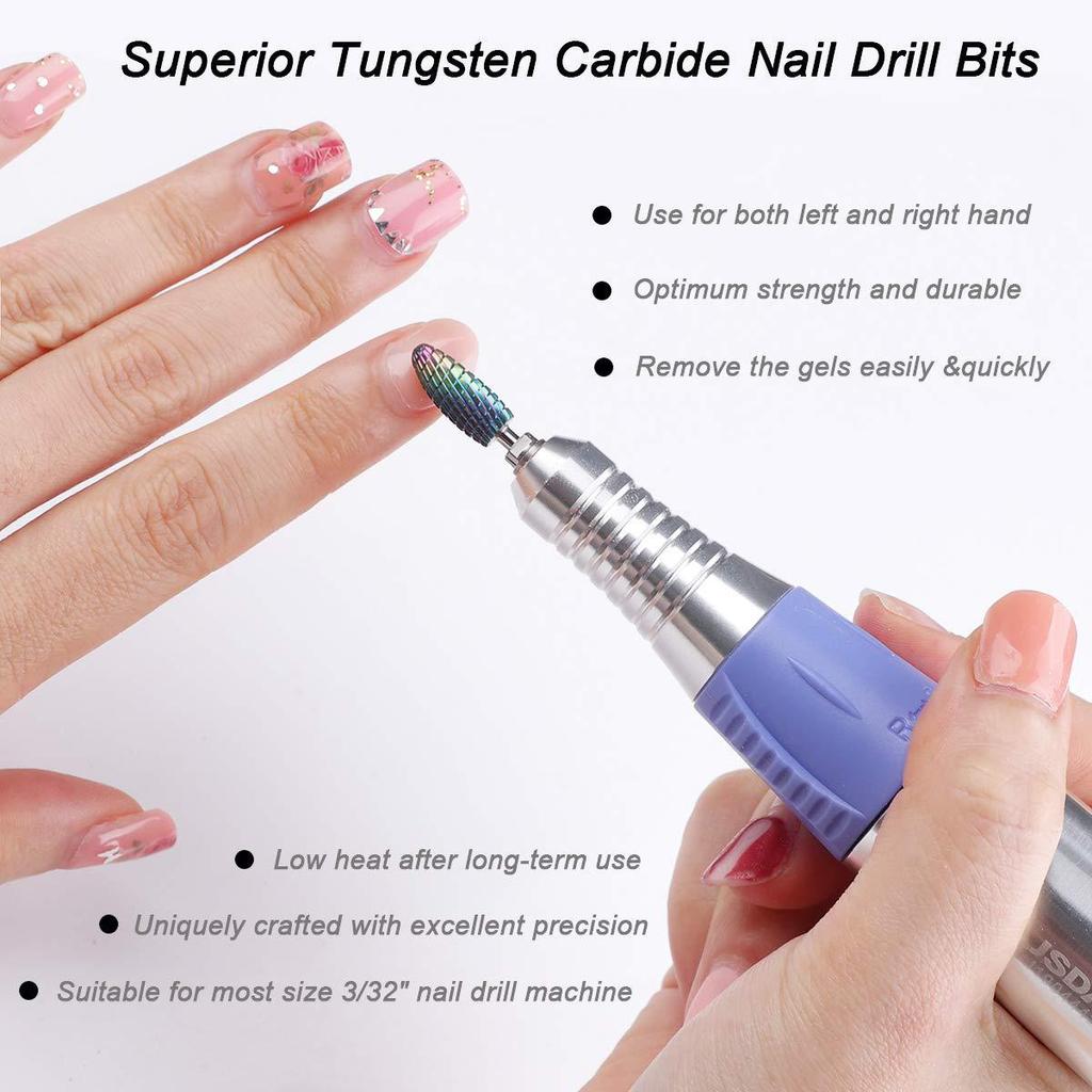 Ceramic Carbide Nail Drill Bits Rotate Electric Ceramic Milling Cutter For Manicure Pedicure Tools