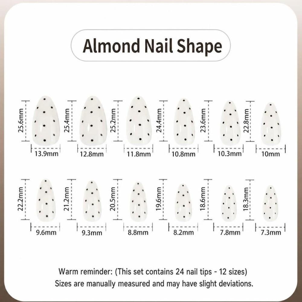 24 Peças/Conjunto Unhas Francesas Amêndoa Postiças Pontas de Unha Postiças Novas Unhas Postiças Mulheres