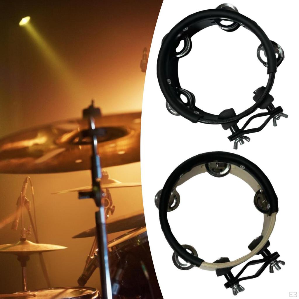 Compact And Practical Hand Percussion Tambourine for Drums, Cymbal Stand, Ideal A Party, Wedding