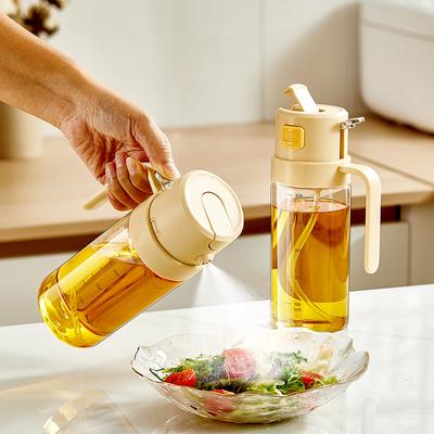 Kitchen Household Atomizing Oil Spray Bottle, Large Capacity 2-in-1 Spray & Pour Leak-Proof Oil Pot