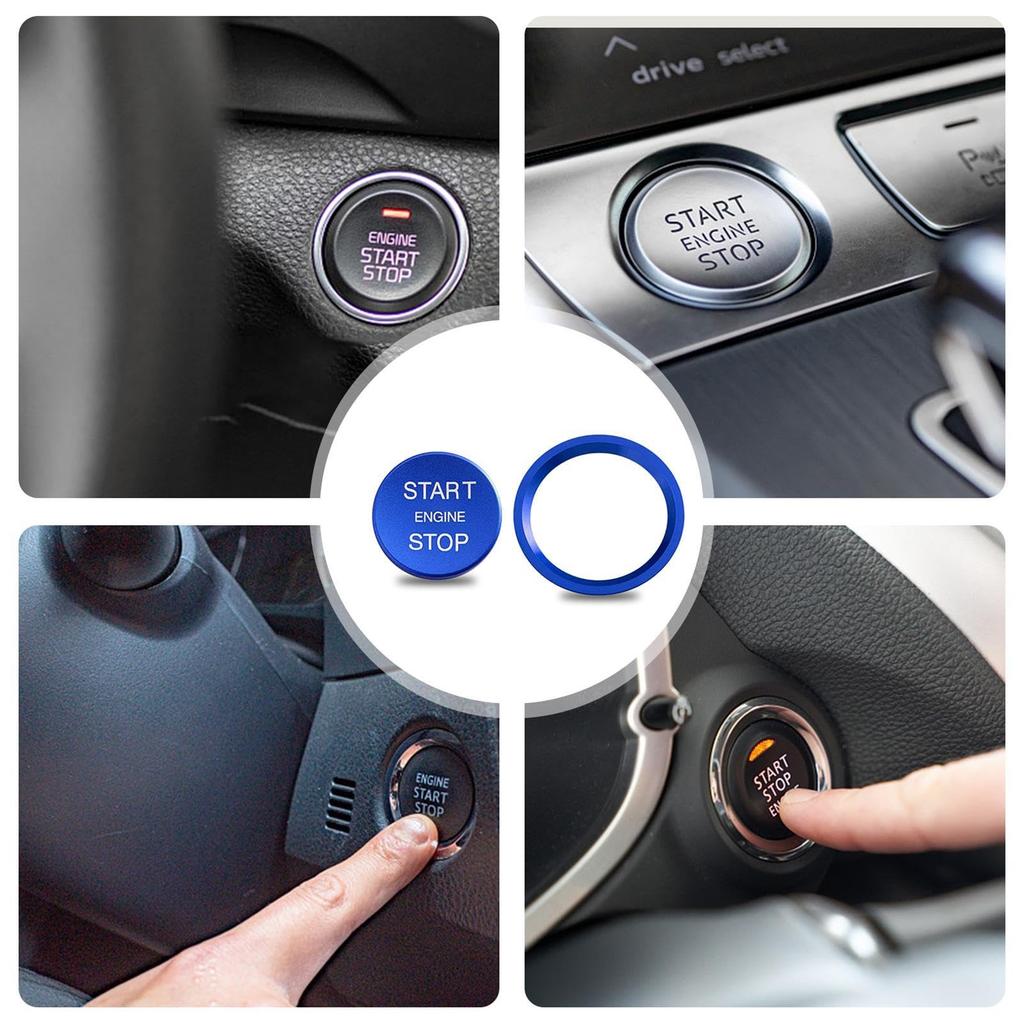 Start Button Cover Ring Engine Start Starter Ring Aluminum Cover Car Interior | Universal
