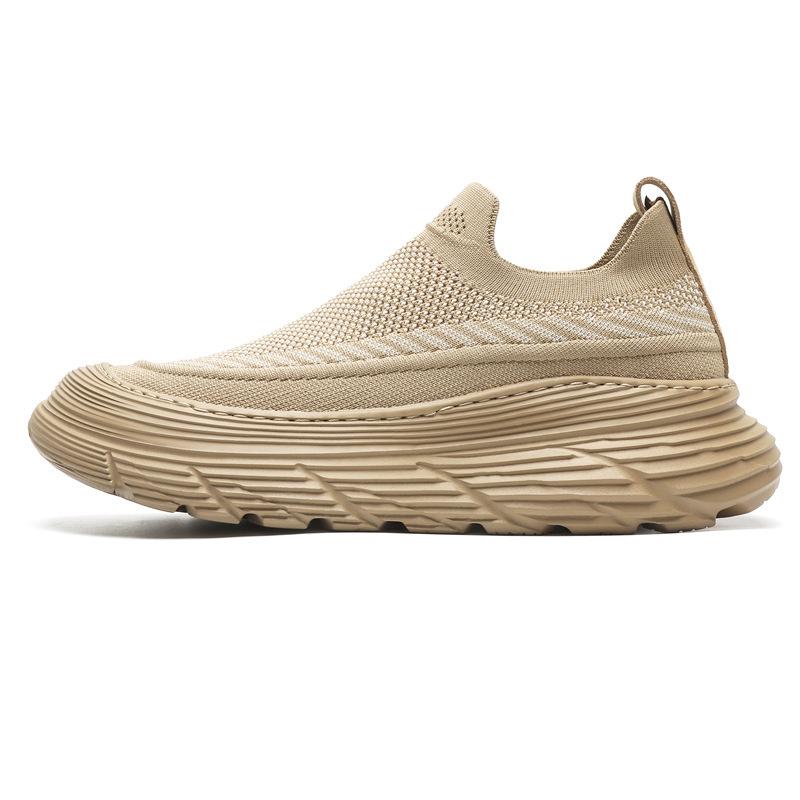 Men's shoes spring new fly-woven breathable mesh sneakers thick-soled lightweight soft-soled casual board shoes men