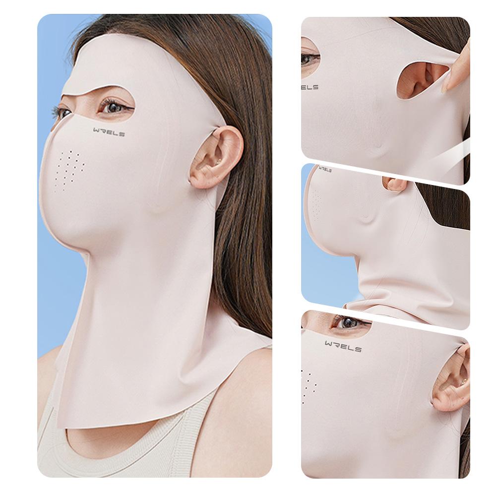 WRELS Unisex Anti-UV Face Mask Breathable Summer Cool Ice Silk Sun Protection Mask Outdoor Sports Cycling  Sunshade Face Mask