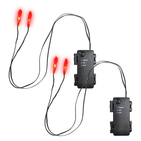 Luzes de Cordão de LED Brilhantes com Temporizador Luzes de Olho de LED Fantasmagóricas Iluminação de Halloween à Prova de Intempéries para Máscaras Caveiras Adereços