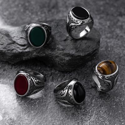 Vintage-inspirierter Herrenring aus 316L Edelstahl für Männer Mehrfarbig, able origin design