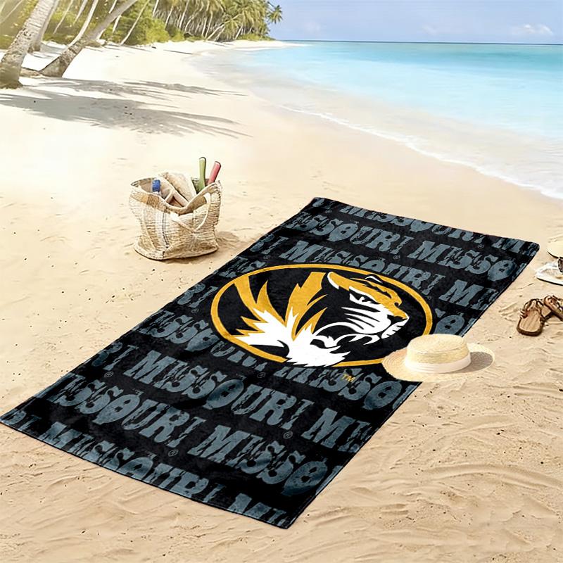 Missouri Tigers Print Beach Towel, Large Soft Quick Dry Towel for Beach Camping Swimming