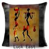 Retro African Cushion Cover Abstract Human Figure Design Warm Tone Soft Polyester Bedroom Decor Throw Pillow Case