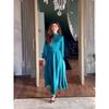 Elegant Ruffle Party Dress French Style Elegance Ruffles Long Sleeves Stand Collar High Waist Dress