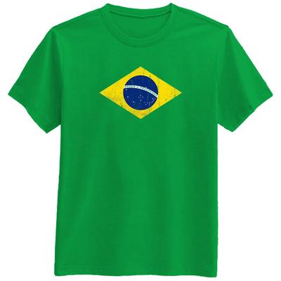 Brasilien Fahne, Vintage Brasilianischer Fußball Sport Fan T-Shirt Tee Geschenk Neu