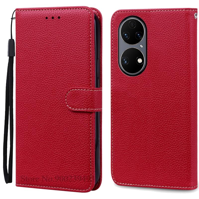 P50 P 50 Pro Case For Huawei P50 Case Leather Wallet Flip Case For Huawei P50 Pro Cover Soft Silicone Coque Fundas Shell