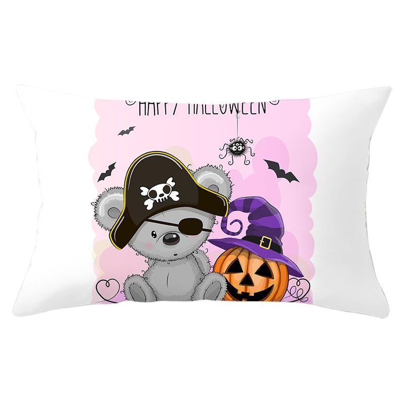 

Halloween Cartoon Print Series Peach Skin Waist Pillow Cover Sofa Cushion Cover 30 * 50Cm (excluding pillow core)