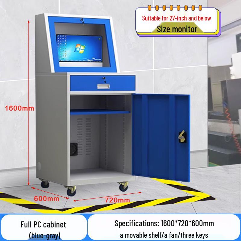 Durable Moisture-Proof Movable Industrial PC Cabinet for CNC Workshop