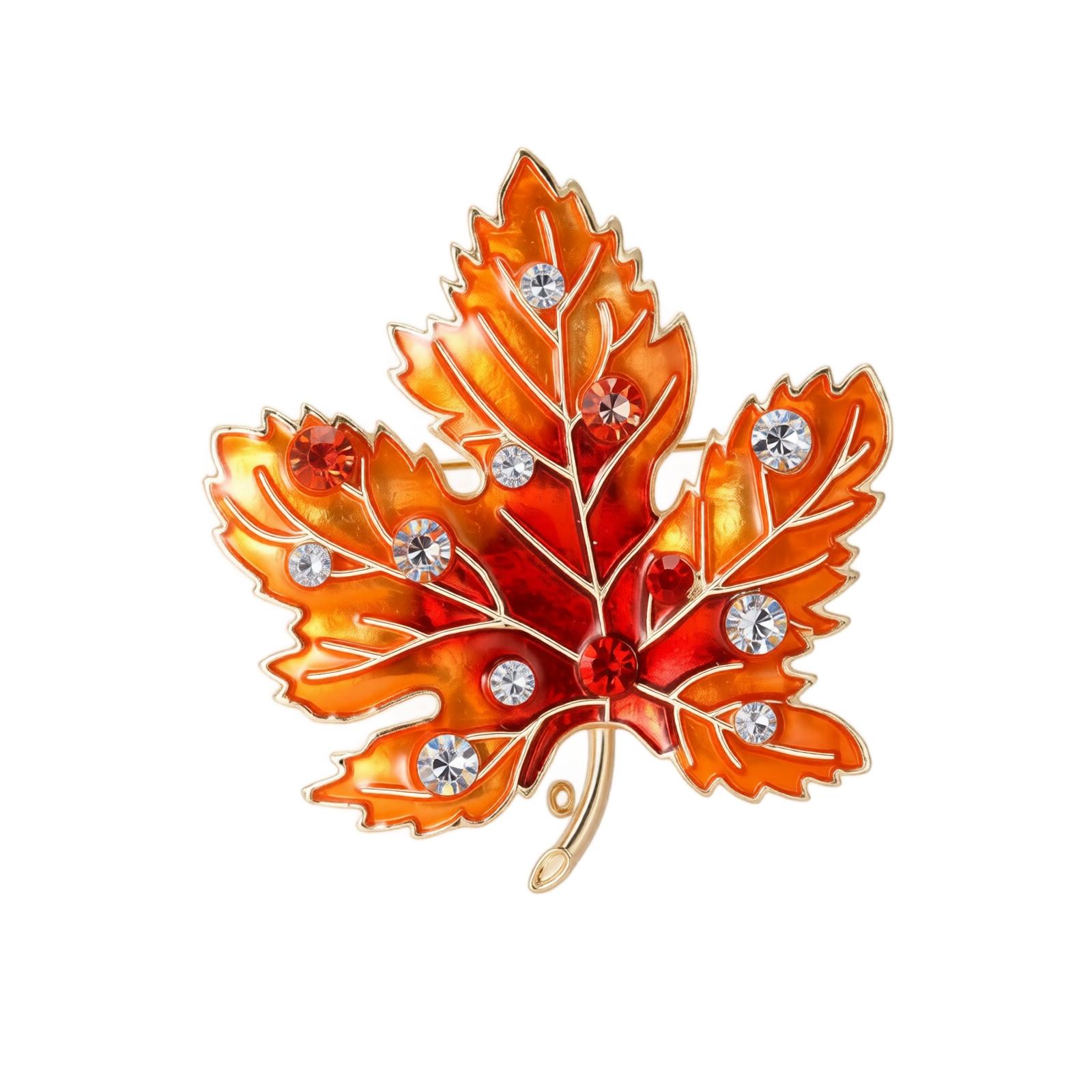 Fashion Maple Leaf Brooch Vintage Pin for Suit Dress Party Decor one size