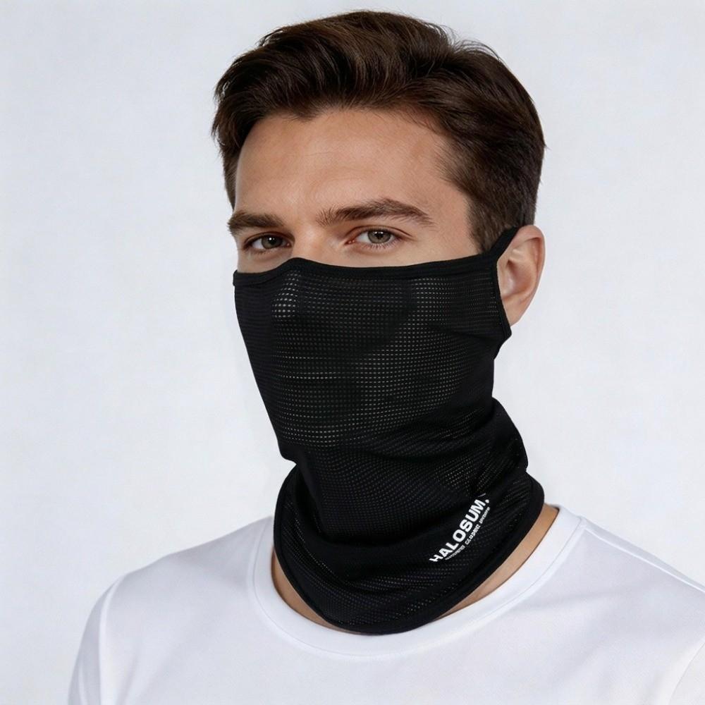 Solid Color Windproof Scarf Sunscreen Dustproof Ice Silk Sunscreen Mask Sun Protection Breathable Mesh Mask Outdoor