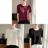 Silk Short Sleeve T Shirt With Jacquard Weaving For Casual Wear