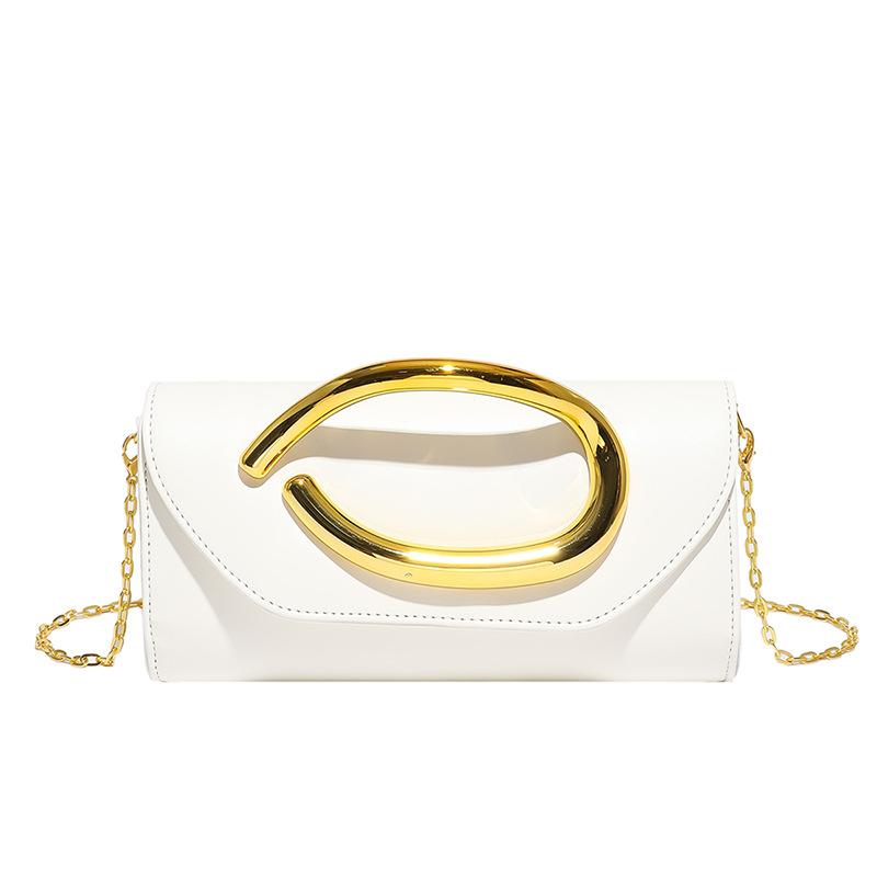 Foreign trade bags women's grab bags new 2025 European and American fashion niche single shoulder crossbody metal dinner bag tide