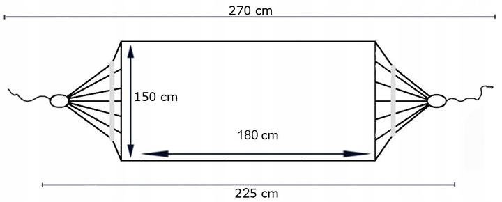 Hamak 2-Osobowy Xxl Leżak Ogorodowy Mocny Ze Stelażem Huśtawka 270X150 Wz5