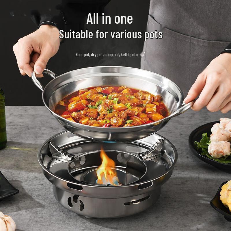 GOWKE Outdoor Windproof Alcohol Stove Hot Pot Set
