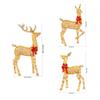Christmas Lighted Reindeers Family with Red Bow Props Decor Holiday Luminous