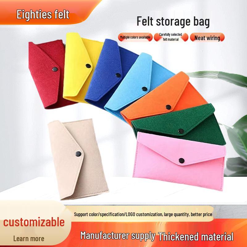 

Стильный фетровый кошелек и сумка для телефона - Мини-кошелек высокого класса для монет Beige 19x10