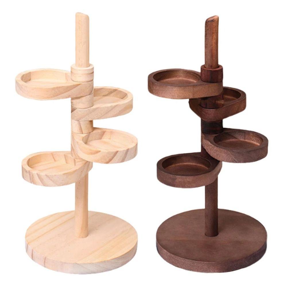 Wooden Jewelry Organizer Rotatable Earring Holder Show Case Key Storage Rack  Entrance Door