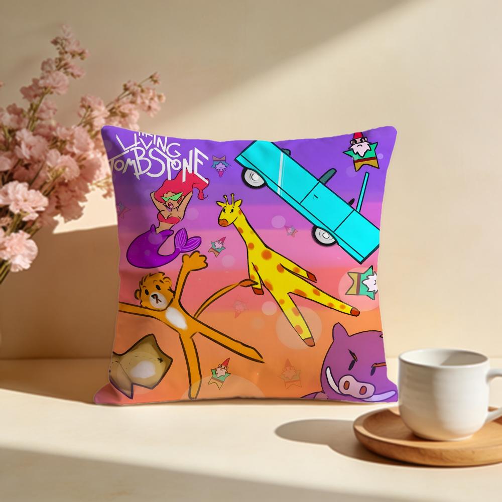 Popular TThe Living Tombstoneing Cushion Cover Stylish Washable Pillow Cover Ideal for Couch Bedroom Car Decoration