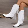 Große Größe Mode Damen Stiefeletten Herbst Winter 2026 Neue Vintage klobige Absatz Ritterstiefel Bequeme Höhe erhöhende Schuhe