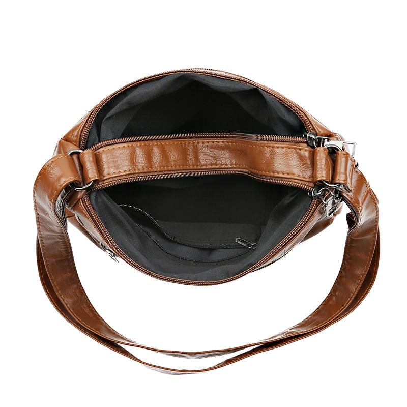 Mother Bag Large Capacity Shoulder Crossbody Bag Women's Multi-Layer Soft Leather Bag