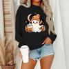 Women's Casual Fashion Round Neck Long Sleeve Halloween Printed Sweatshirt