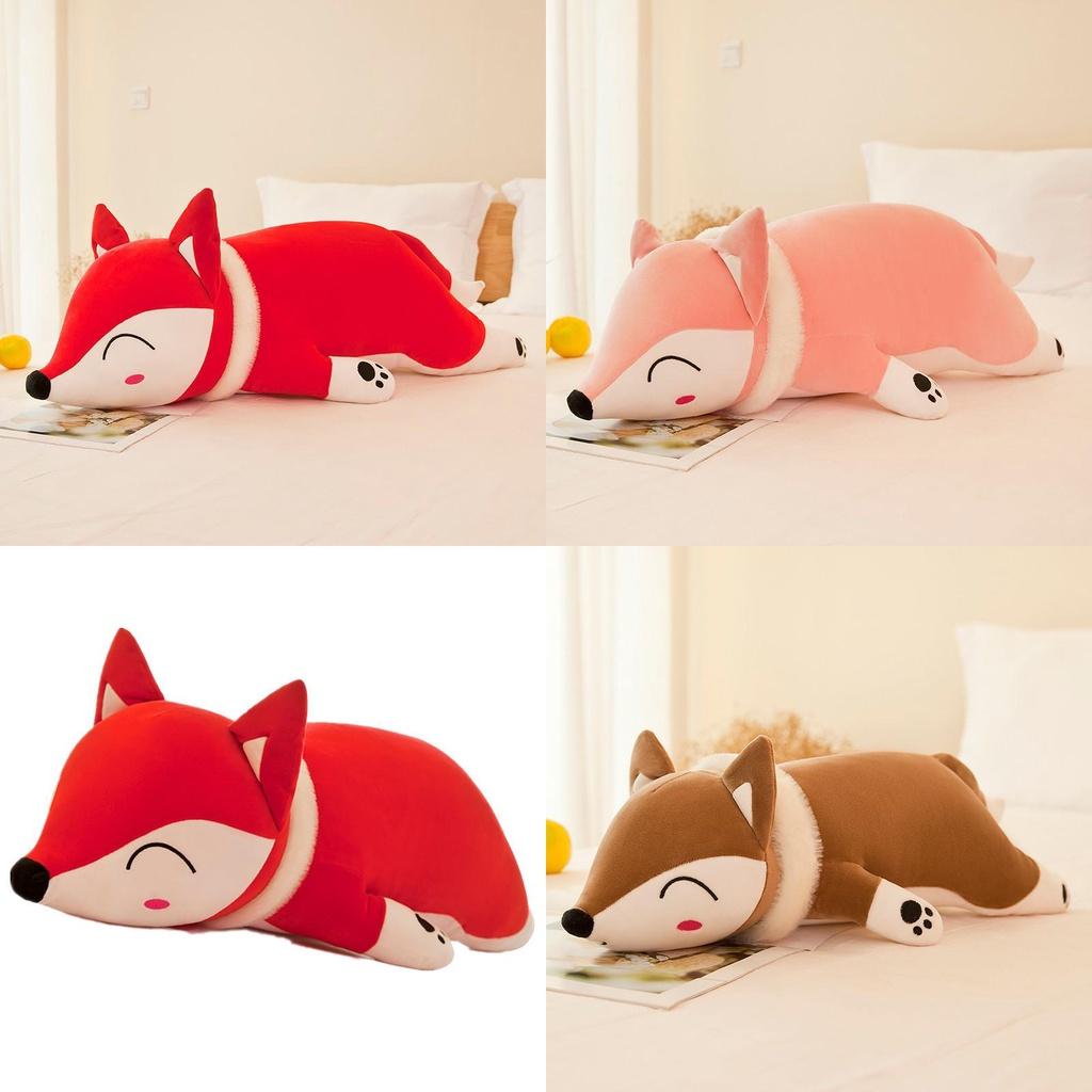 Large Fox Plush Toy Soft Stuffed Animal Pillow Creative Gift For Girls Birthday Present 35cm 50cm 60cm 70cm 90cm 1.2m