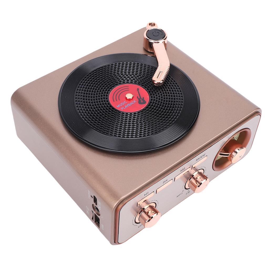 AM FM SW Radio Retro Bluetooth Speaker Rechargeable 1200mAh Battery Record Player Style Speaker for Home Kitchen Outdoor