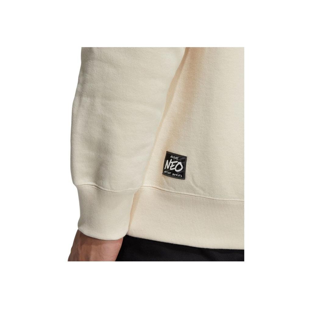 Adidas Neo Logo Print Pattern Hooded Long Sleeve Sweatshirt Men sweatshirt Off-White HG9017