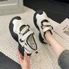 Ugly cute hollow little white shoes women's sandals spring and summer new chic niche Velcro Mary Jane platform sports shoes