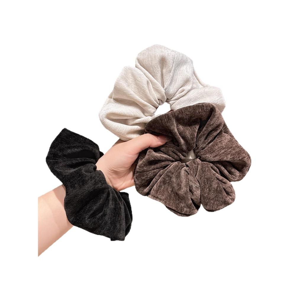 Samt Einfarbige Damen-Scrunchie - Herbststil, Großes Haargummi-Accessoire
