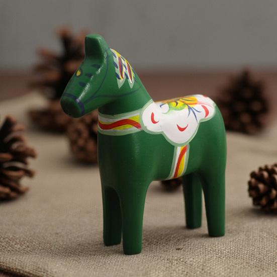 Figurina Cavallo di Troia Dala Dipinta a Mano Statua Cavallo in Legno Massiccio Decorativa Rustica