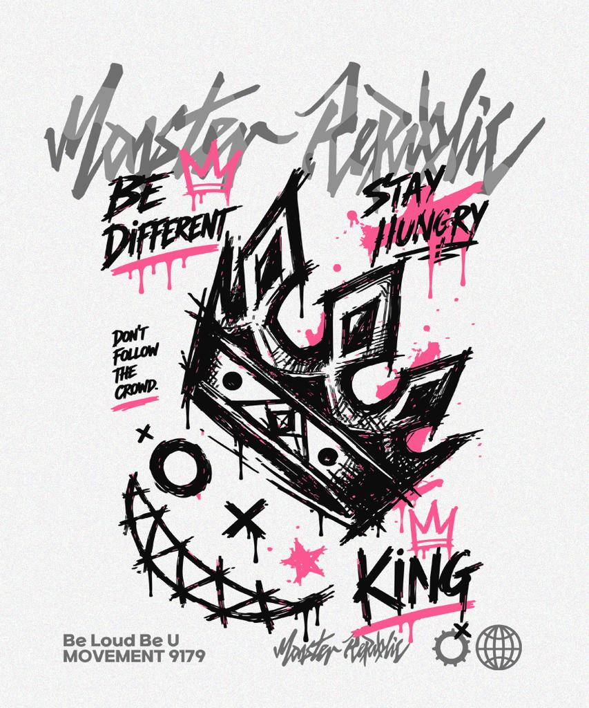 MONSTER REPUBLIC Crown Pink T-Shirt White_9179