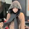 Women's Fair Isle Knitted Balaclava with Hood and Ear Protection