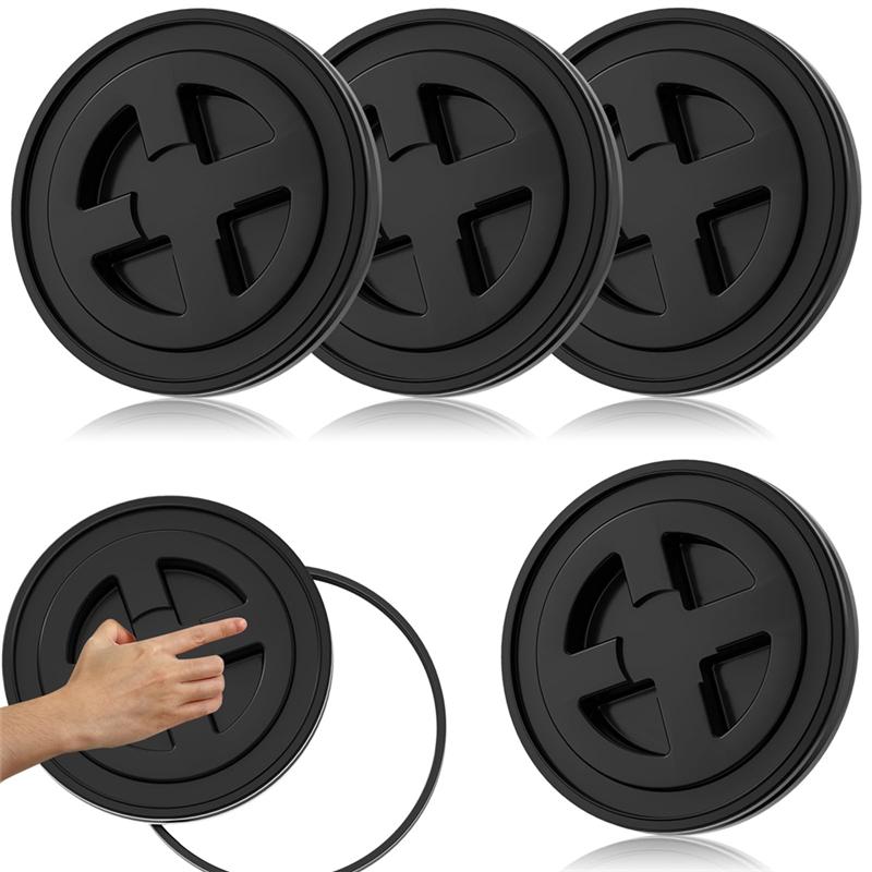 

Leak-Proof 5 Gallon Bucket Lids(4 Pieces), 12Inch Plastic Seal Screw Top Airtight Replacement Drum& Pail Covers
