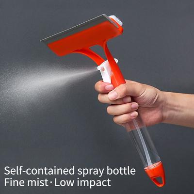 1PC Silicone Integrated Water Spray Glass Scraper, Household Window Scraper, Three-in-one Wiper, with Its Own Water Spray Glass Cleaning Artifact