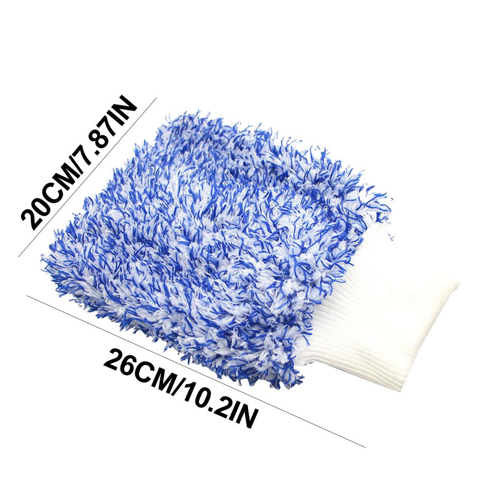 Car Wash Mitts Microfiber Double-Sided Scratch Free Microfiber Washing Gloves Auto  Detailing Cleaning Lint Free Wash Glove