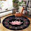 1pc Lotus Mandala Round Chair mat office Area Rug - Non-Slip, Floor Mat for Office, Bedroom, and Indoor Decor p127113