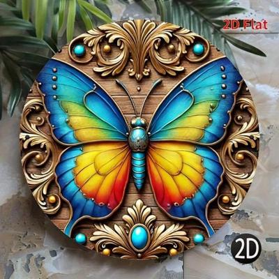 Metal Tin Sign Vintage Butterfly Wall Art Home Bar Decor