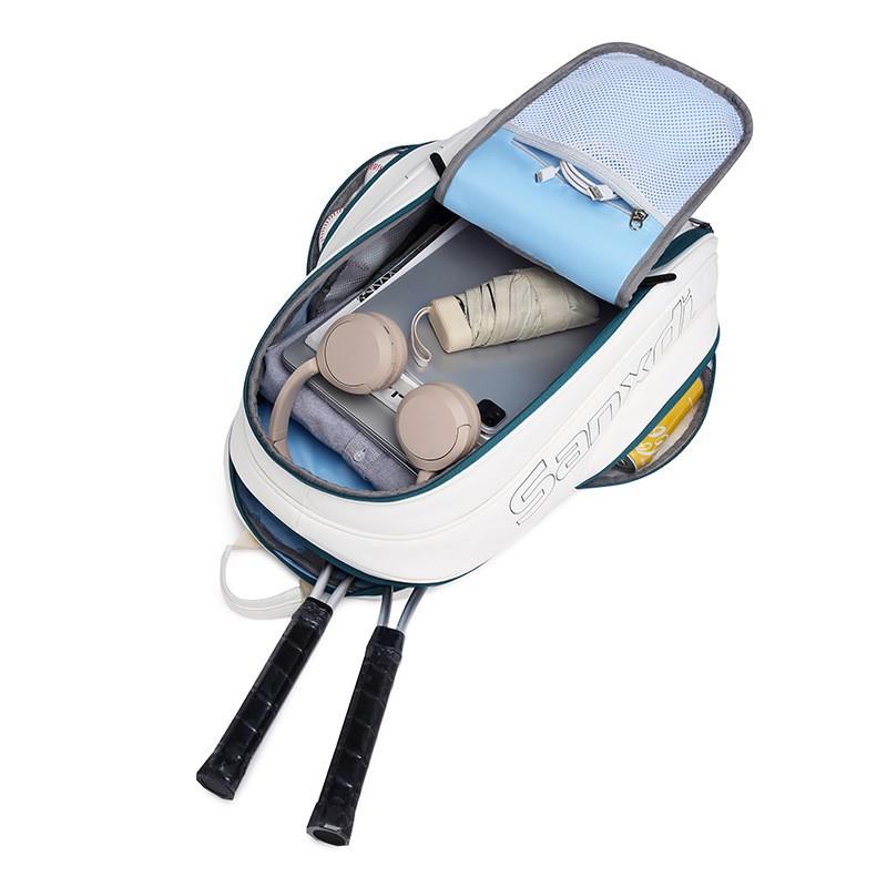 Tennis Badminton Backpack With Separate Shoe Compartment Large Capacity Men Women Sport