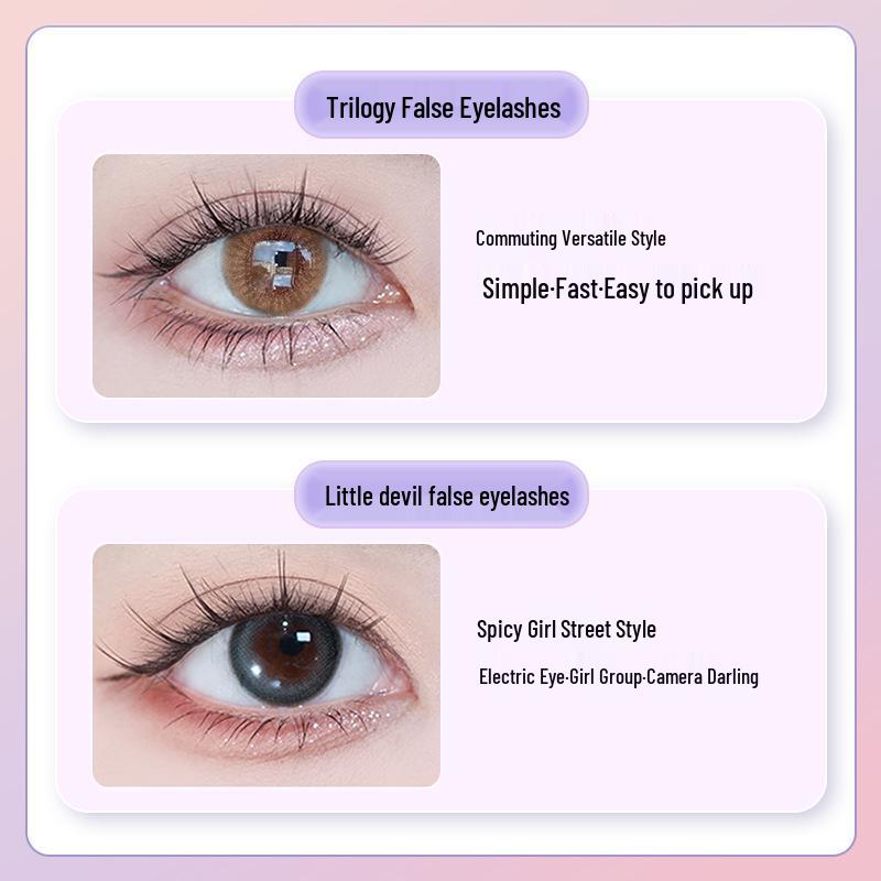 Menghela Big Eye Natural Curled False Lashes - Thin Stem Single Cluster for Lengthening