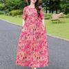 Elegantes Sommerkleid für Damen, Vintage-Kleidung, Übergröße, lässig, kurzärmelig, lange Kleider