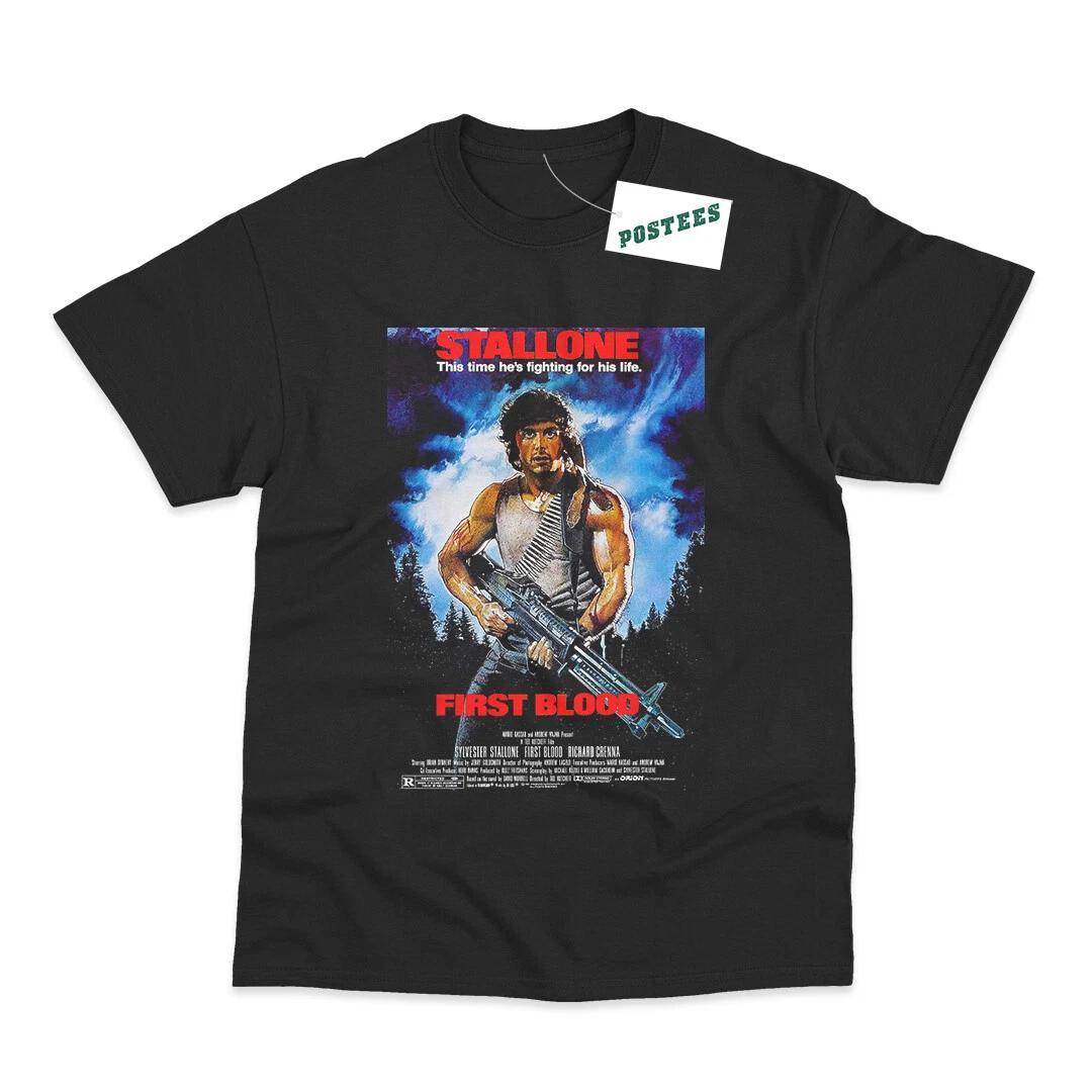 Retro Movie Poster Inspired By Rambo First Blood DTG Printed T-Shirt 3XL