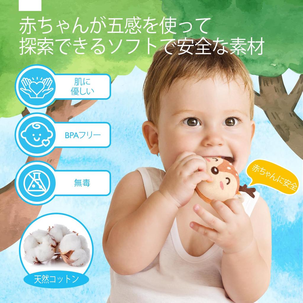 Hahaland Монтессори Детские Игрушки Месяцы Мягкий Дом с Животными с Сенсорными Игрушками для Детей Месяцы Подарки для Мальчиков Девочек 6-12 - Погремушка/Складной/Зеркало - 3-6