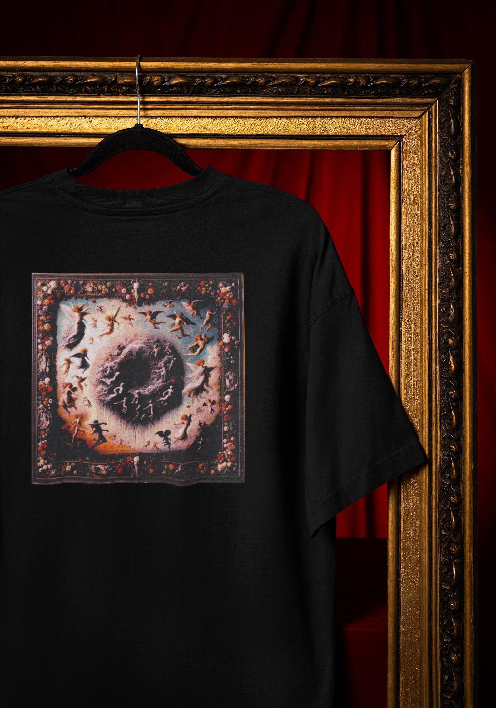 Gothic Angel Portal T-Shirt, Celestial Baroque Art (Unisex S-4XL) Comfort Colors® 4XL