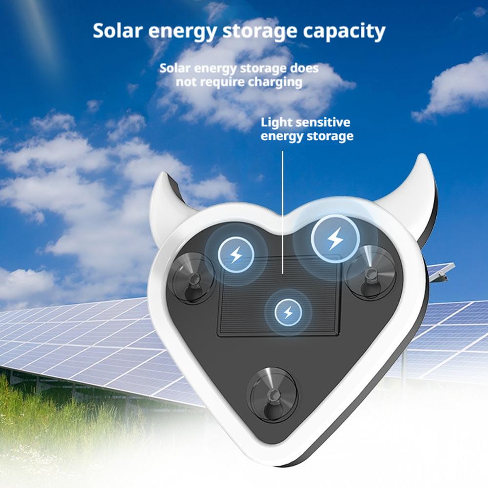 Car Window Devil Heart Light LED Ambient Mood Lamp Solar USB Rechargeable Atmosphere Neon Lights Exterior Interior Decoration