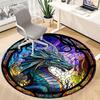 1pc StainedGlass Dragon Office Round Area Rug, Under Office Chairs Bedroom Living Room Home Decor, Room Deco